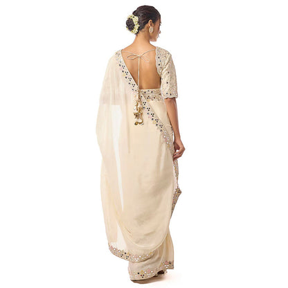 Gopi Vaid Meili Saree with Stitched Blouse