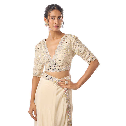 Gopi Vaid Meili Saree with Stitched Blouse