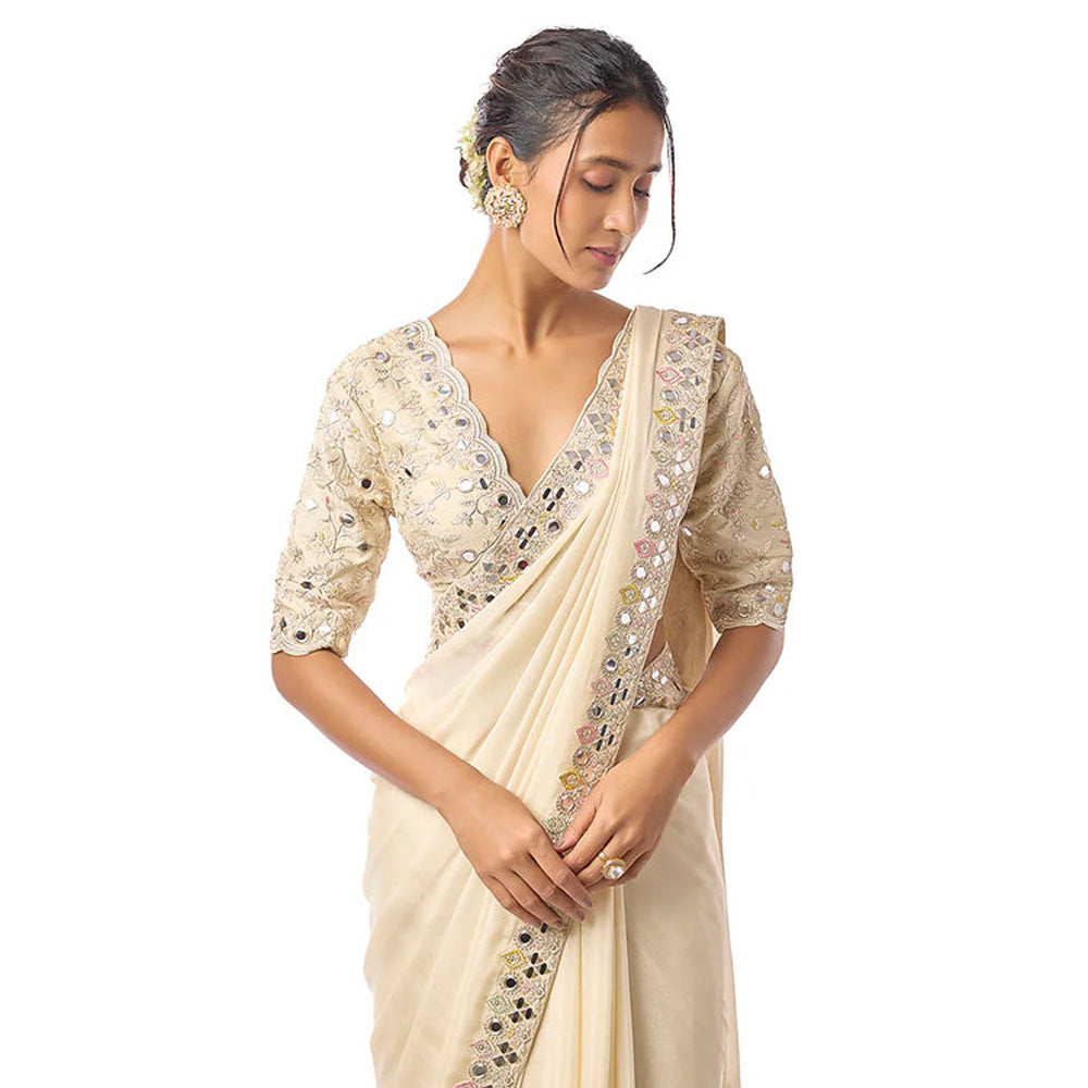 Gopi Vaid Meili Saree with Stitched Blouse