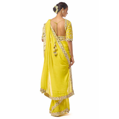 Gopi Vaid Meili Saree with Stitched Blouse