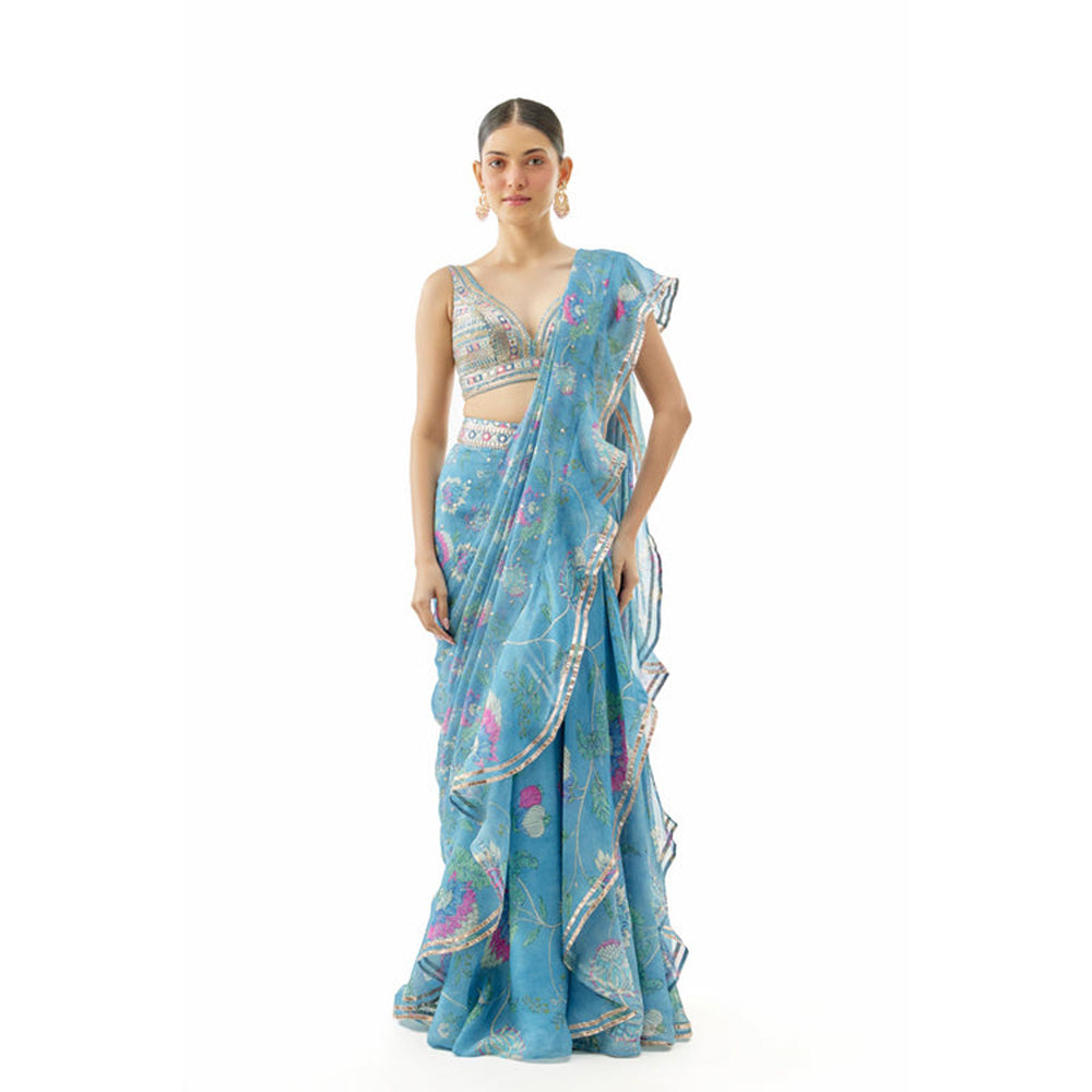 Gopi Vaid Akshata Saree with Stitched Blouse