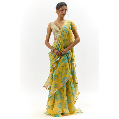 Gopi Vaid Akshata Saree with Stitched Blouse