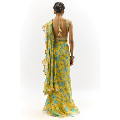 Gopi Vaid Akshata Saree with Stitched Blouse
