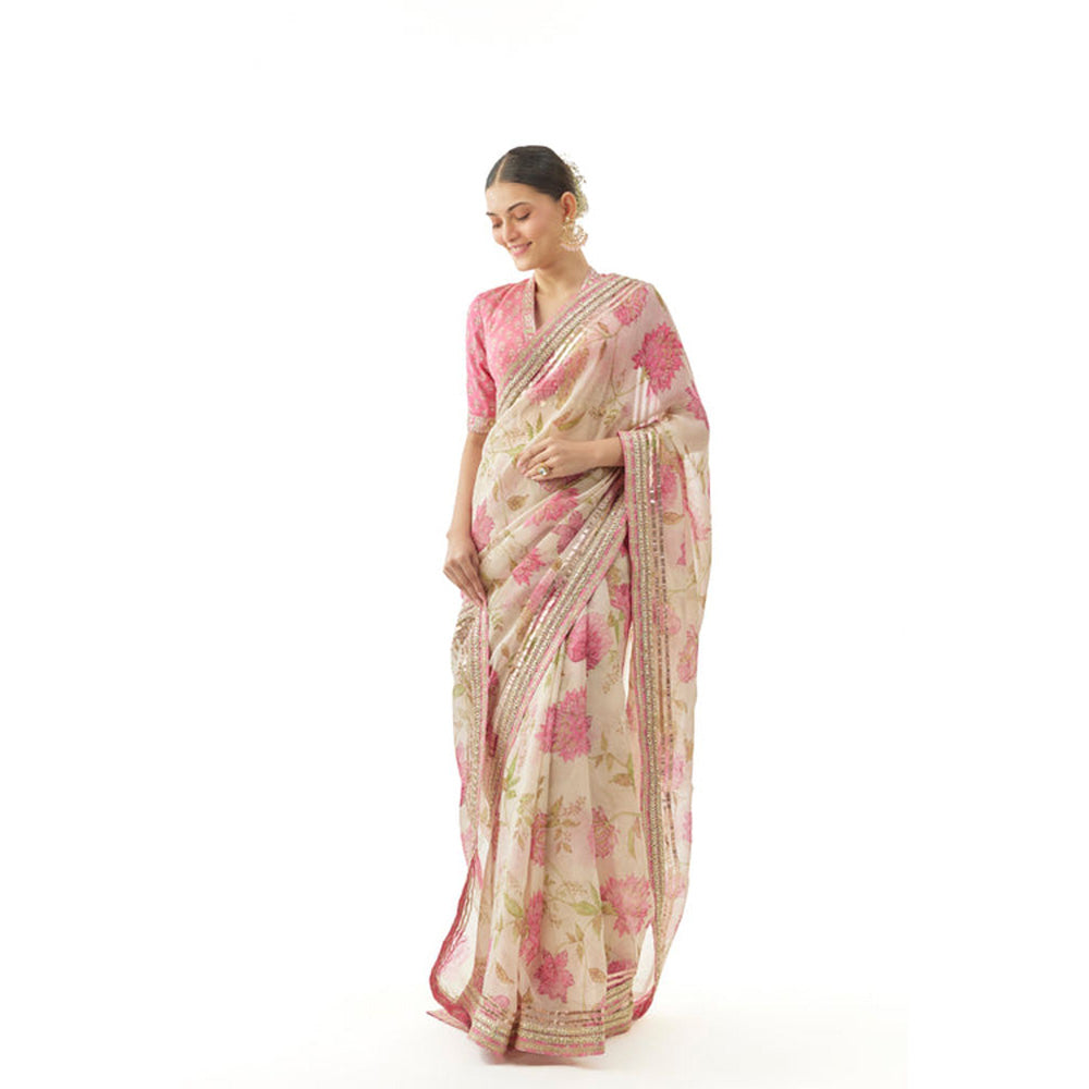 Gopi Vaid Aavika Saree with Stitched Blouse and Petticoat