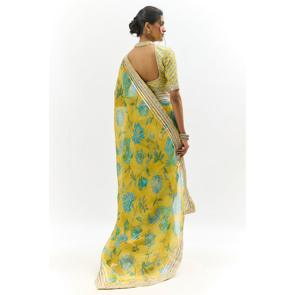 Gopi Vaid Aavika Saree with Stitched Blouse and Petticoat