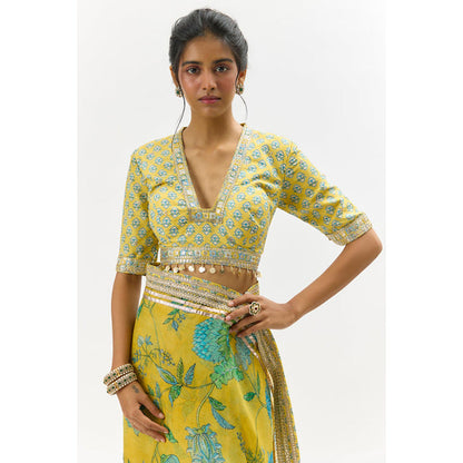 Gopi Vaid Aavika Saree with Stitched Blouse and Petticoat
