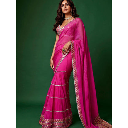 Gopi Vaid Mrunal Thakur In Anupa Saree with Stitched Blouse