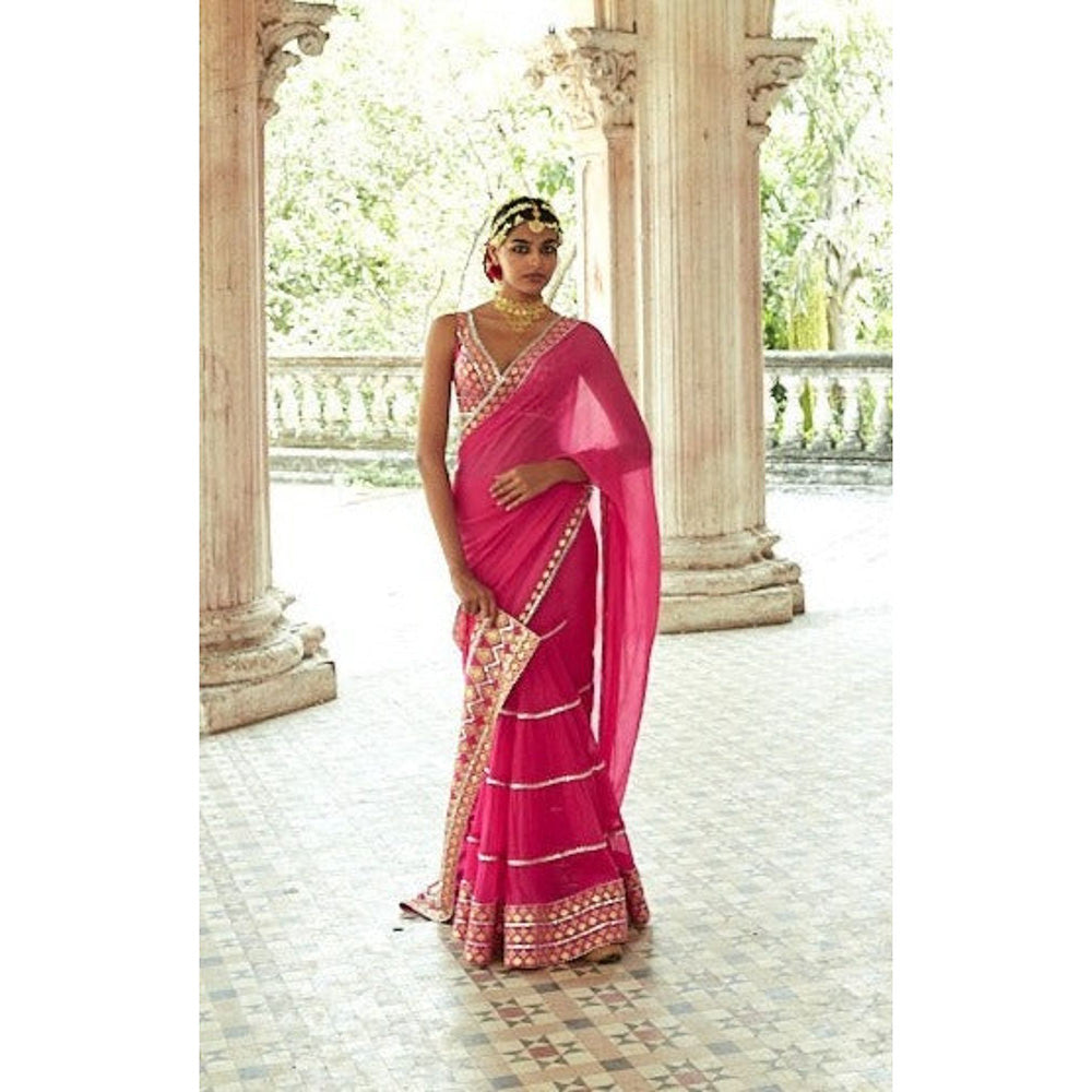 Gopi Vaid Mrunal Thakur In Anupa Saree with Stitched Blouse
