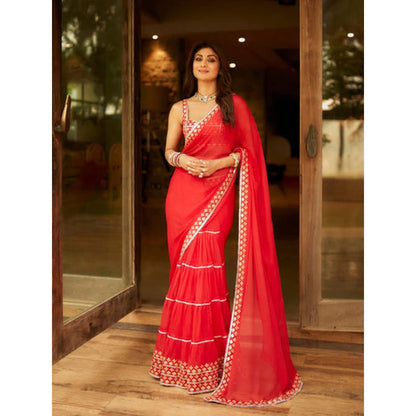 Gopi Vaid Shilpa Saree with Stitched Blouse