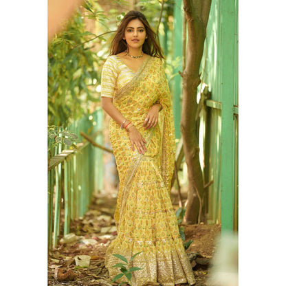 Gopi Vaid Nusrat Saree with Stitched Blouse