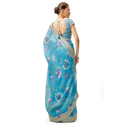 Gopi Vaid Siddhi Saree with Stitched Blouse and Petticoat