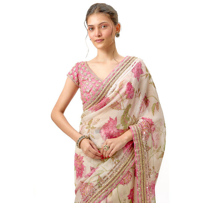 Gopi Vaid Siddhi Saree with Stitched Blouse and Petticoat