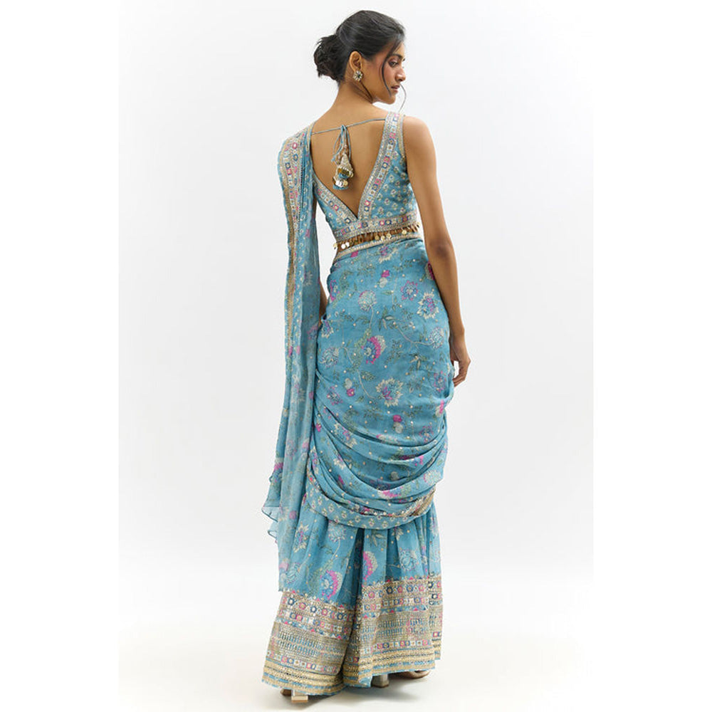Gopi Vaid Jenisha Saree with Stitched Blouse