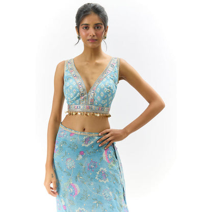 Gopi Vaid Jenisha Saree with Stitched Blouse