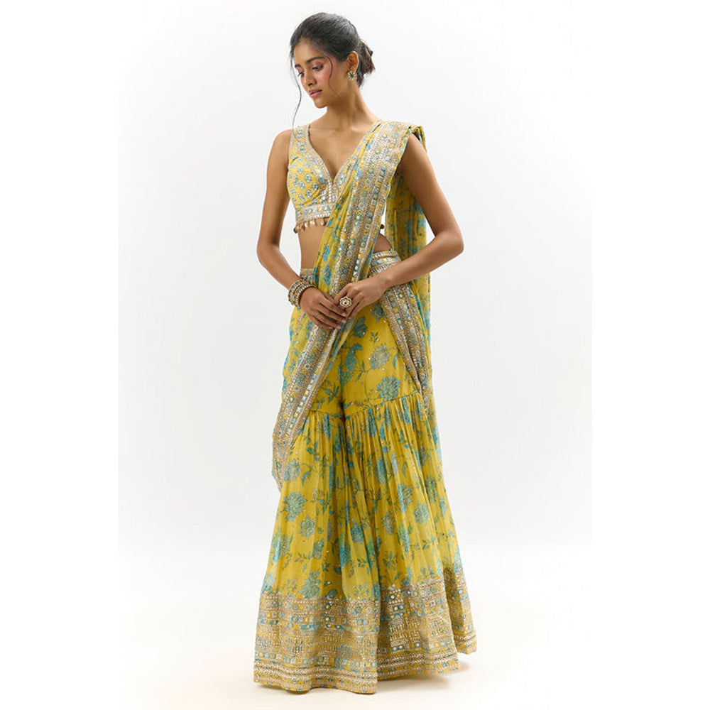 Gopi Vaid Jenisha Saree with Stitched Blouse