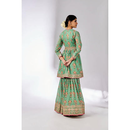 Gopi Vaid Samiksha Peplum Kurta with Sharara and Dupatta