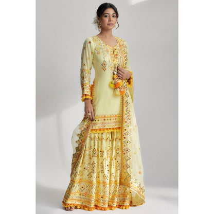 Gopi Vaid Friya Yellow Kurta with Sharara and Dupatta