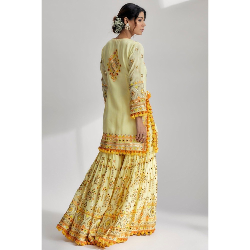 Gopi Vaid Friya Yellow Kurta with Sharara and Dupatta
