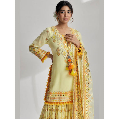 Gopi Vaid Friya Yellow Kurta with Sharara and Dupatta