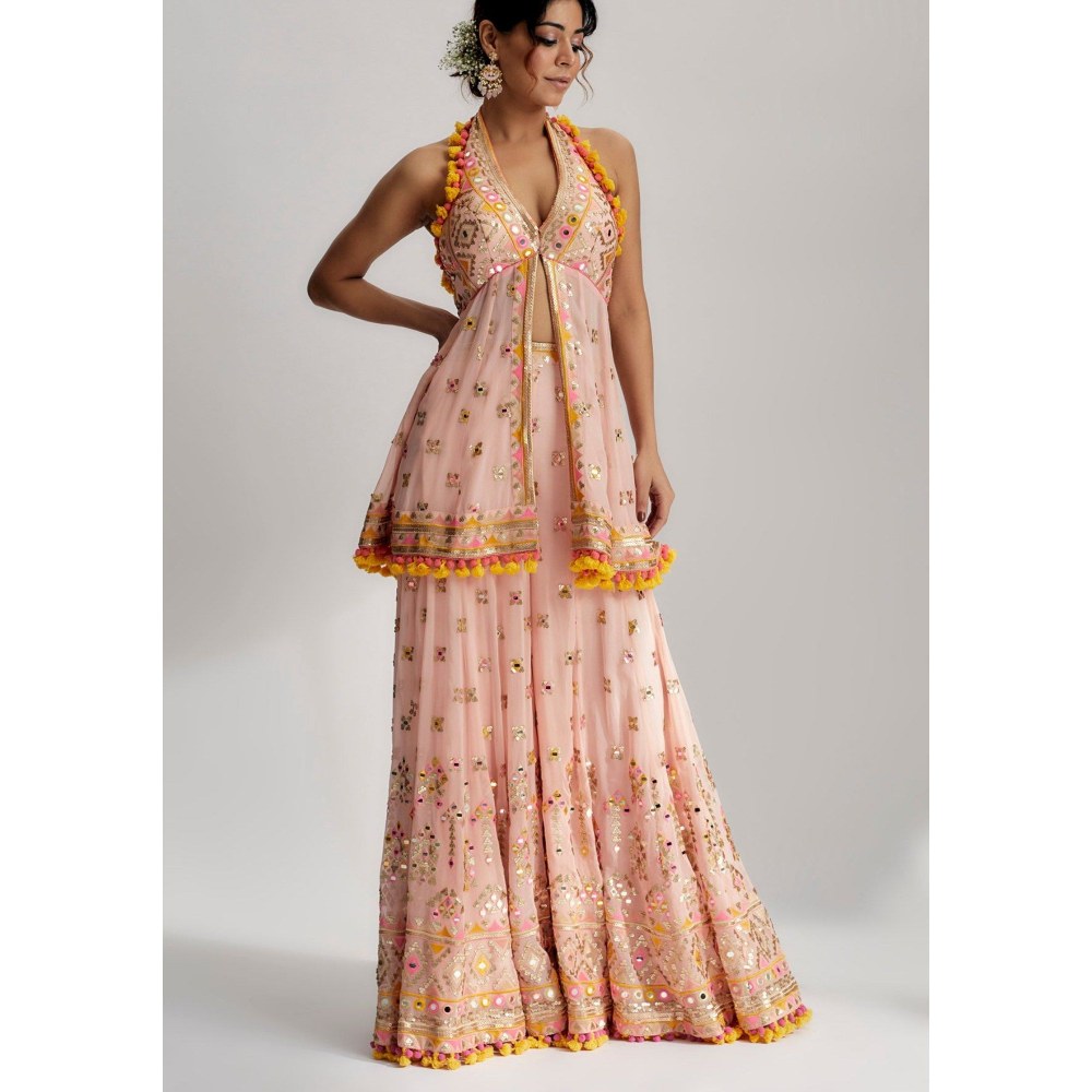 Gopi Vaid Ishana Pink Kurta with Palazzo