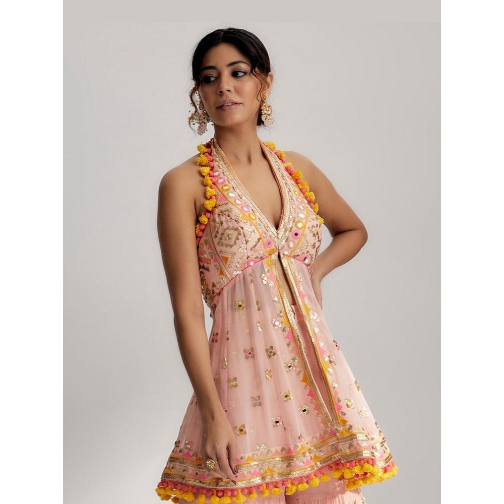 Gopi Vaid Ishana Pink Kurta with Palazzo