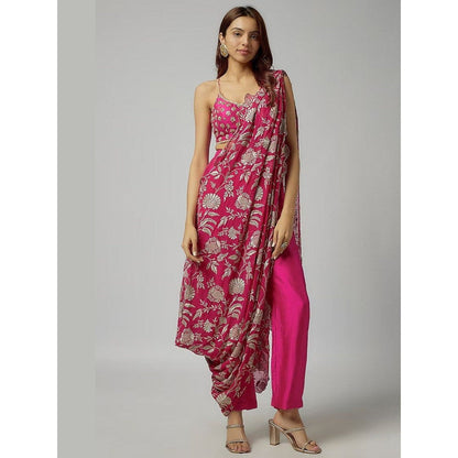 Gopi Vaid Golconda Vanya Pink Blouse with Dupatta and Pant
