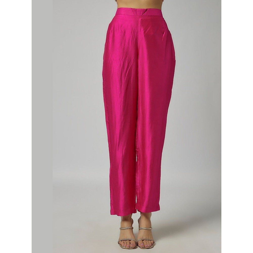 Gopi Vaid Golconda Vanya Pink Blouse with Dupatta and Pant