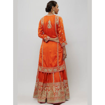 Gopi Vaid Baani Orange Kurta with Sharara and Dupatta