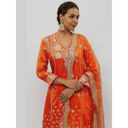 Gopi Vaid Baani Orange Kurta with Sharara and Dupatta
