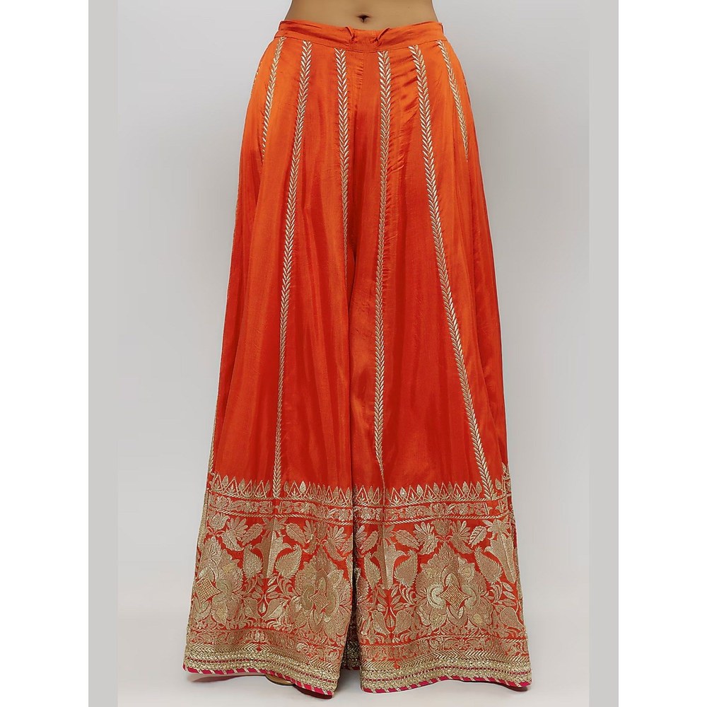 Gopi Vaid Baani Orange Kurta with Sharara and Dupatta