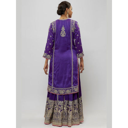 Gopi Vaid Baani Purple Kurta with Sharara and Dupatta
