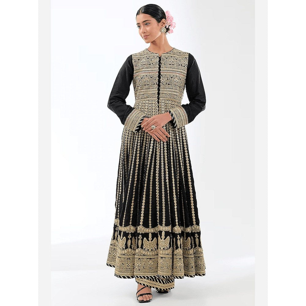 Gopi Vaid Golconda Suhana Black Anarkali Kurta with Palazzo