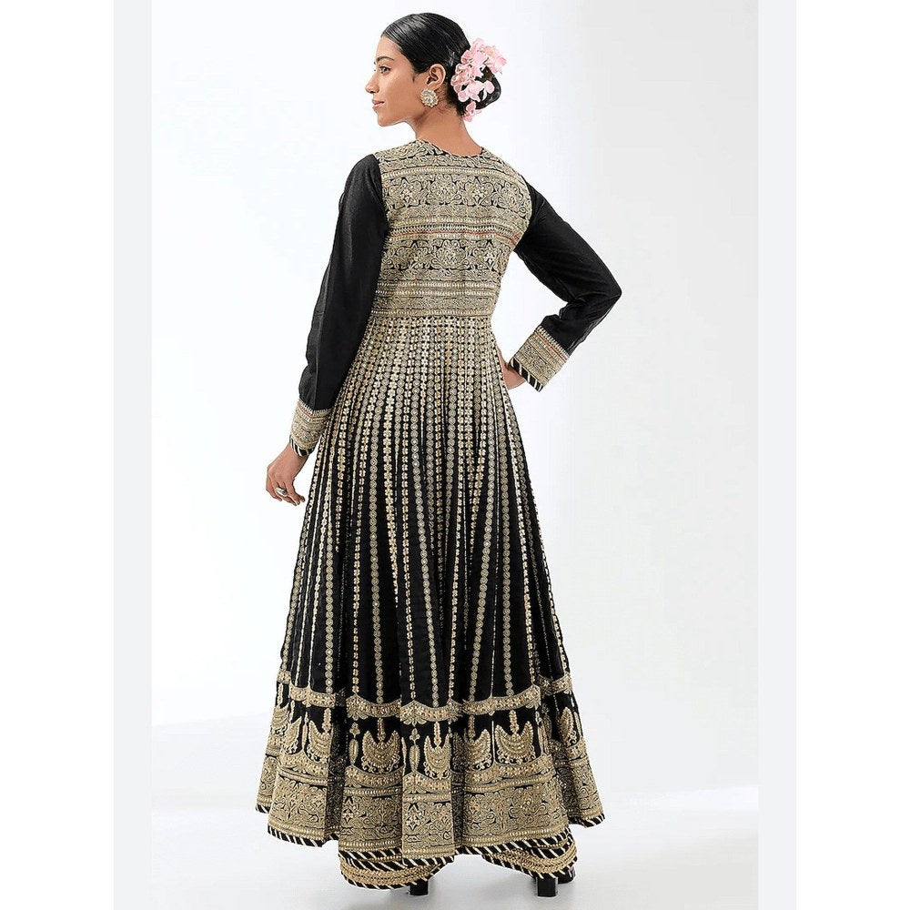 Gopi Vaid Golconda Suhana Black Anarkali Kurta with Palazzo