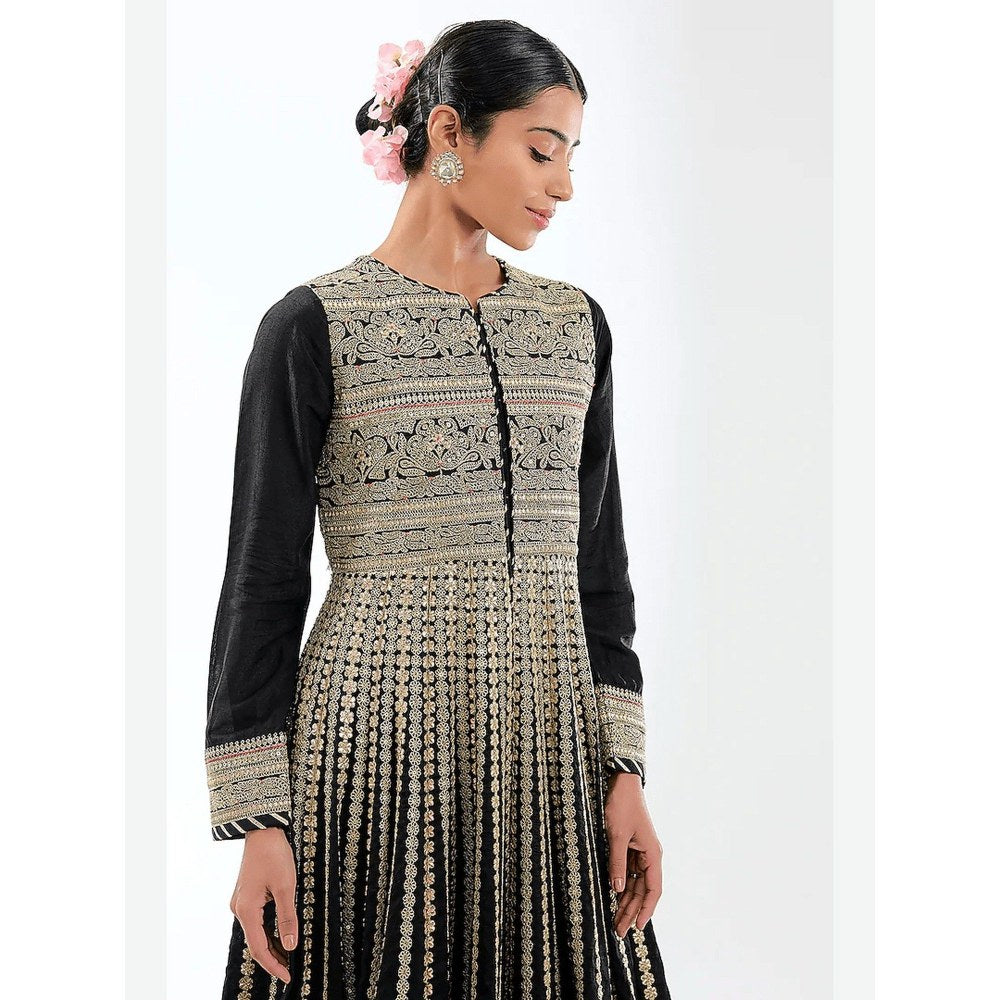 Gopi Vaid Golconda Suhana Black Anarkali Kurta with Palazzo