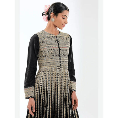 Gopi Vaid Golconda Suhana Black Anarkali Kurta with Palazzo