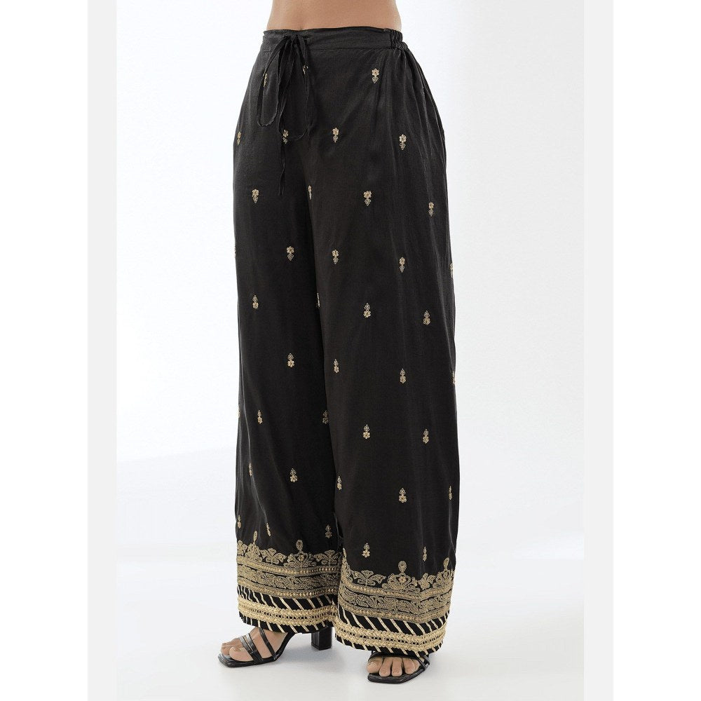 Gopi Vaid Golconda Suhana Black Anarkali Kurta with Palazzo