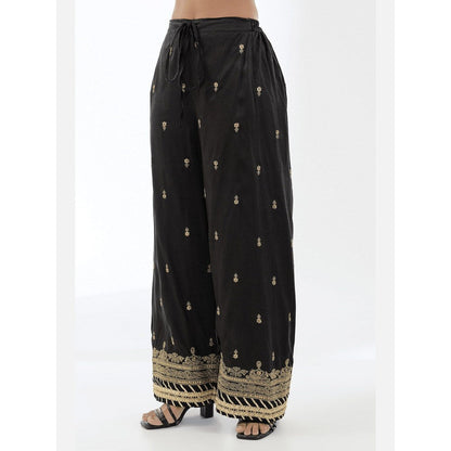 Gopi Vaid Golconda Suhana Black Anarkali Kurta with Palazzo