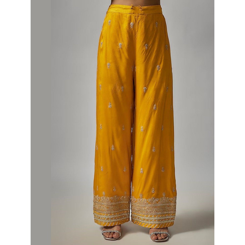 Gopi Vaid Golconda Suhana Mustard Anarkali Kurta with Palazzo