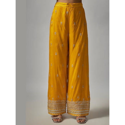 Gopi Vaid Golconda Suhana Mustard Anarkali Kurta with Palazzo