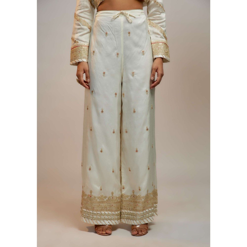 Gopi Vaid Golconda Suhana White Anarkali Kurta with Palazzo