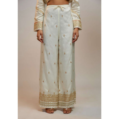 Gopi Vaid Golconda Suhana White Anarkali Kurta with Palazzo
