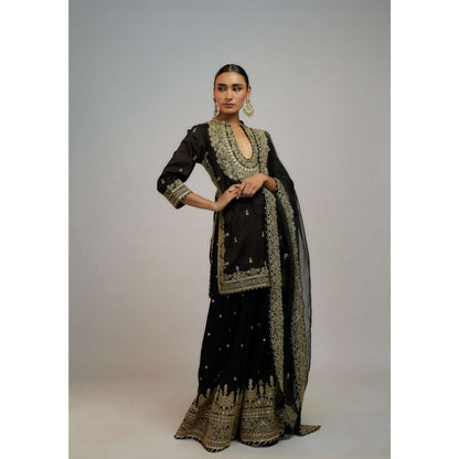 Gopi Vaid Radhika Madan In Golconda Shiddat Black Kurta with Sharara and Dupatta