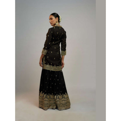 Gopi Vaid Radhika Madan In Golconda Shiddat Black Kurta with Sharara and Dupatta