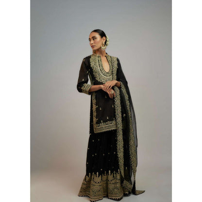 Gopi Vaid Radhika Madan In Golconda Shiddat Black Kurta with Sharara and Dupatta