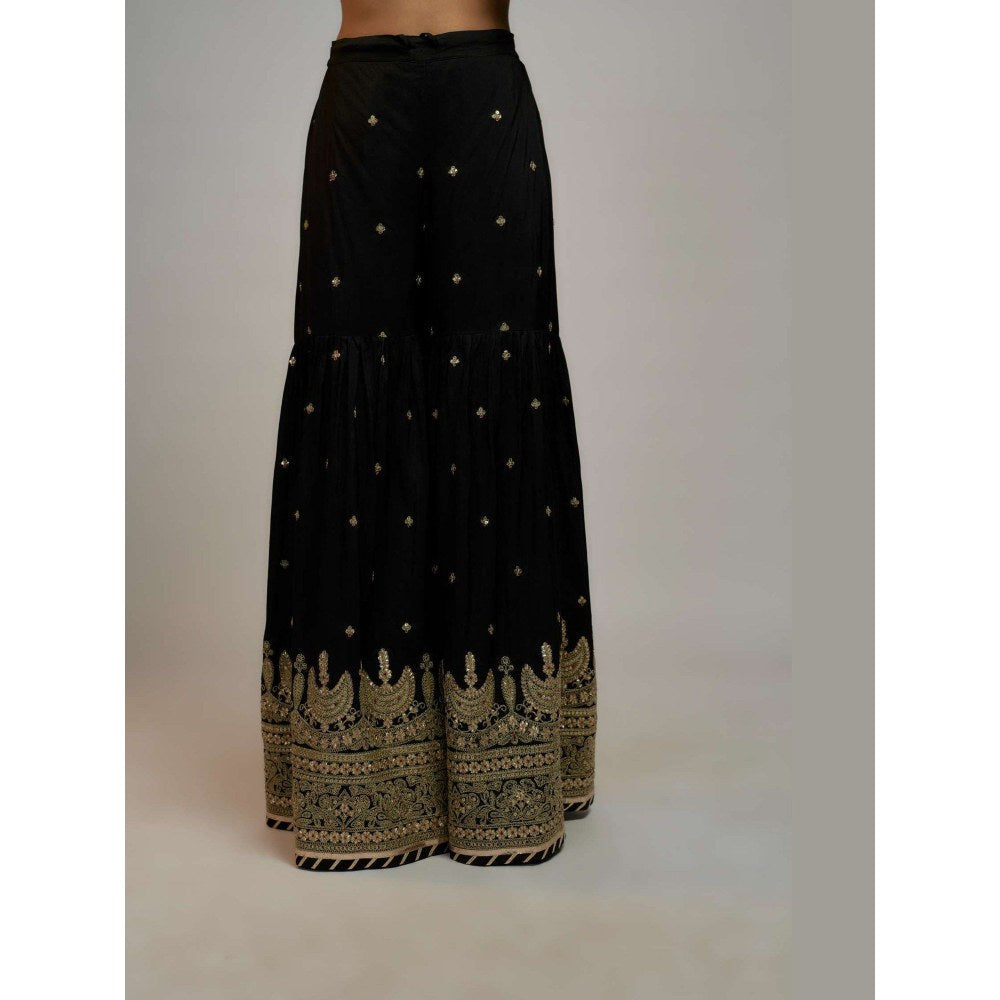 Gopi Vaid Radhika Madan In Golconda Shiddat Black Kurta with Sharara and Dupatta