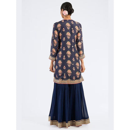 Gopi Vaid Aditi Blue Kurta with Sharara and Dupatta