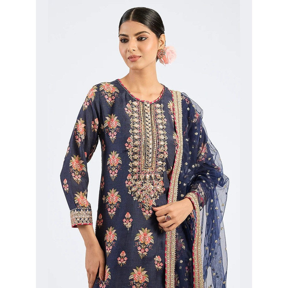 Gopi Vaid Aditi Blue Kurta with Sharara and Dupatta