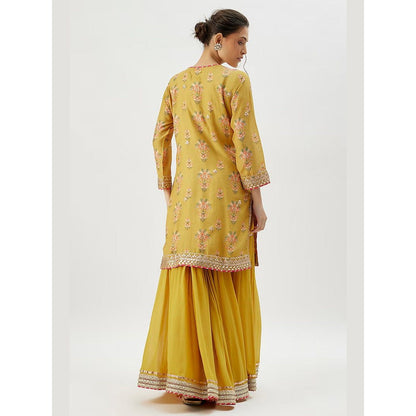 Gopi Vaid Aditi Mustard Kurta with Sharara and Dupatta