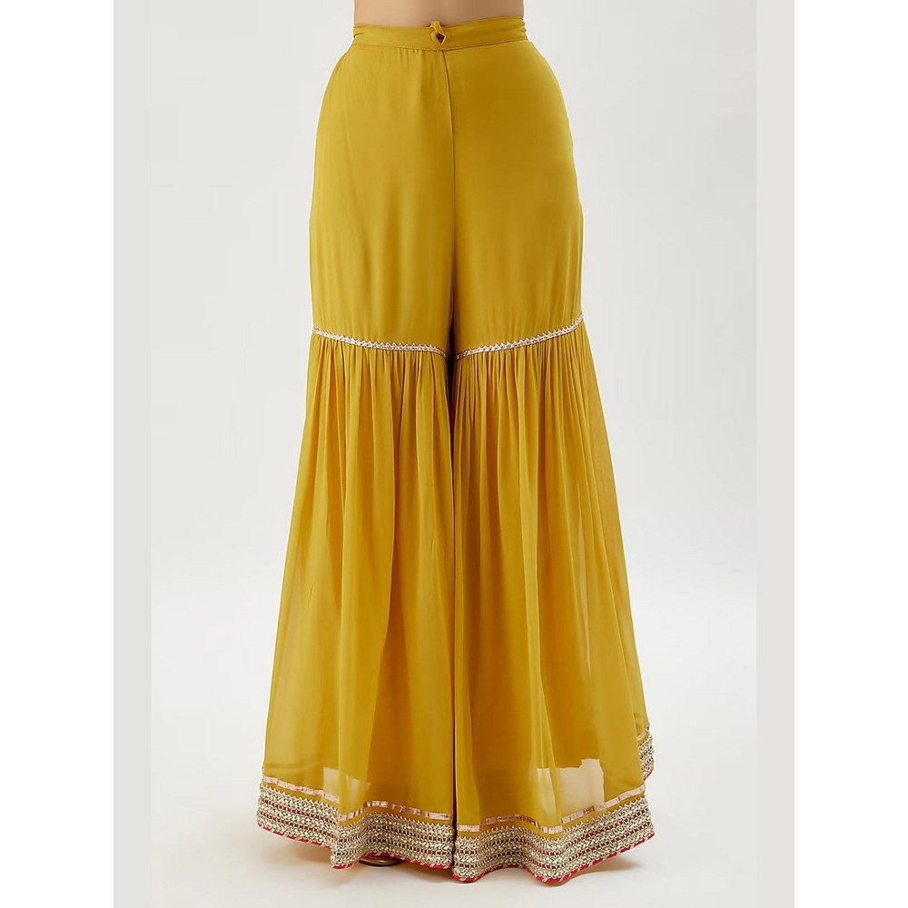 Gopi Vaid Aditi Mustard Kurta with Sharara and Dupatta