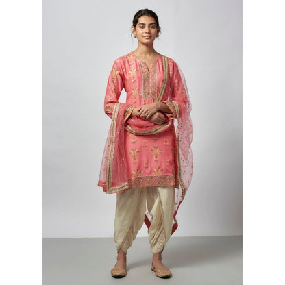 Gopi Vaid Moulika Pink Kurta with Dhoti and Dupatta